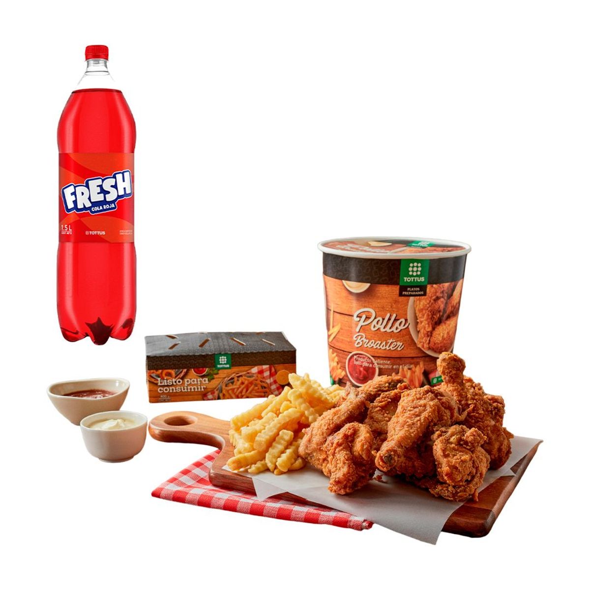 TOTTUS - Combo Broaster + Cola Roja Fresh 1.5 Lt