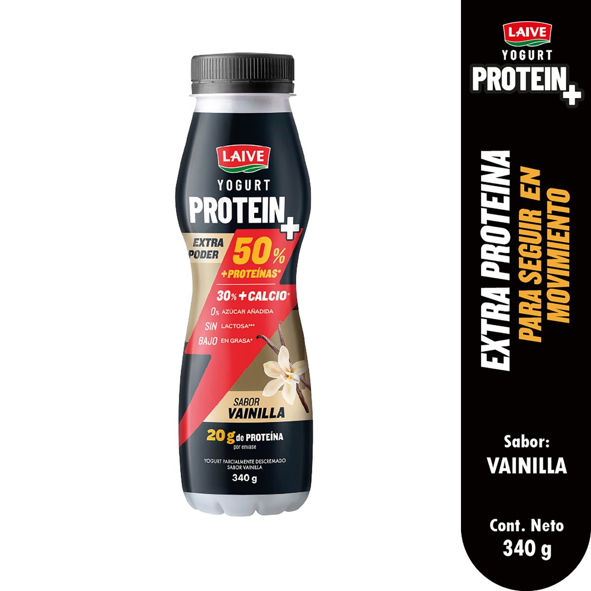 LAIVE - Yogurt Laive Protein+ Vainilla Botella 340 g