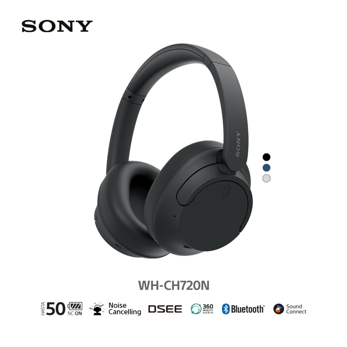 SONY - Sony Audífonos Bluetooth WH-CH720N Noise Cancelling Negro