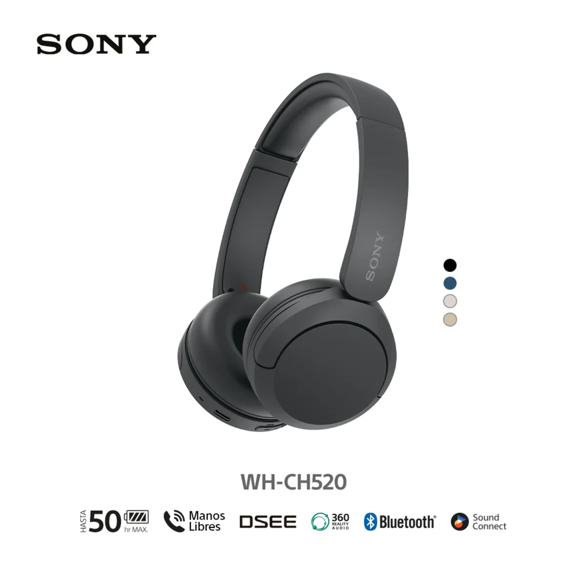 SONY - Sony Audífonos Bluetooth WH-CH520 Negro