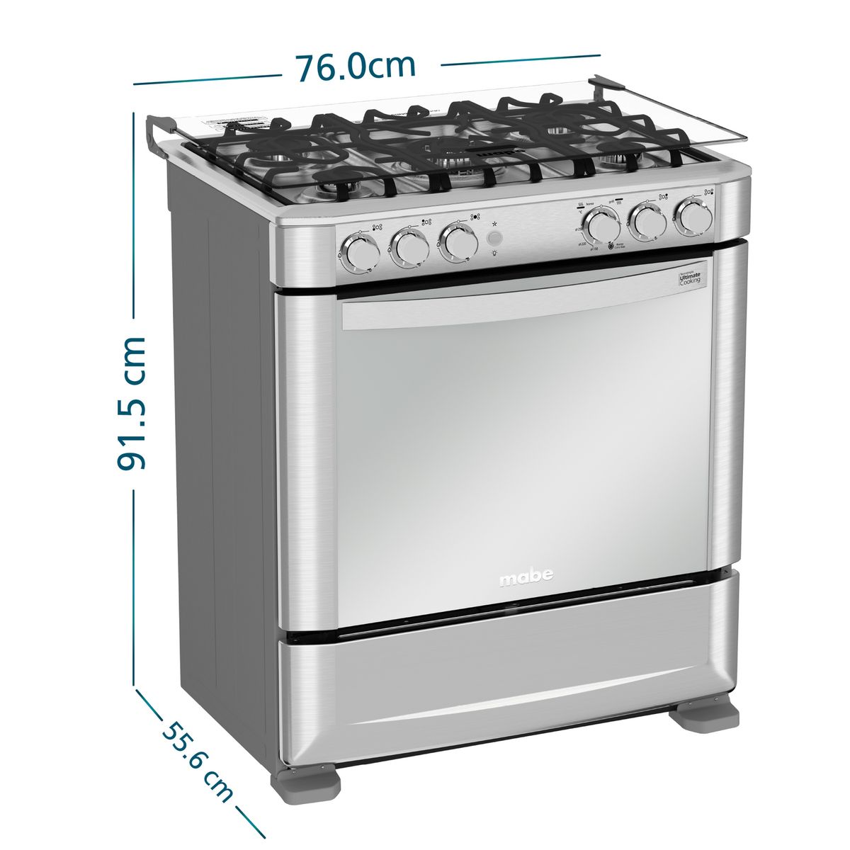 MABE - Cocina de piso a gas 76cm Inox Mabe CMP7640FX0