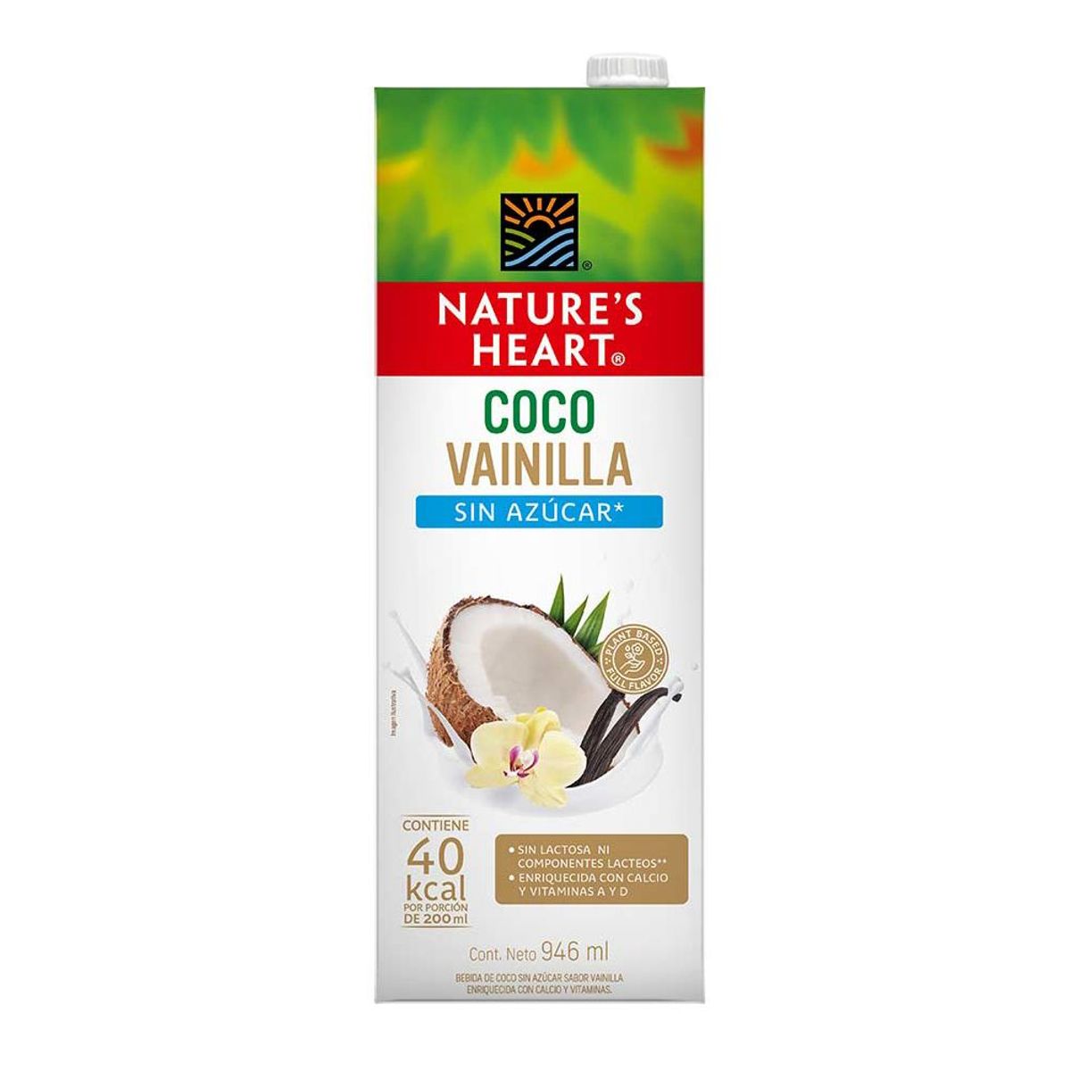 NATURES HEART - Bebida de Coco Natures Heart Vainilla Sin Azúcar Caja 946 mL