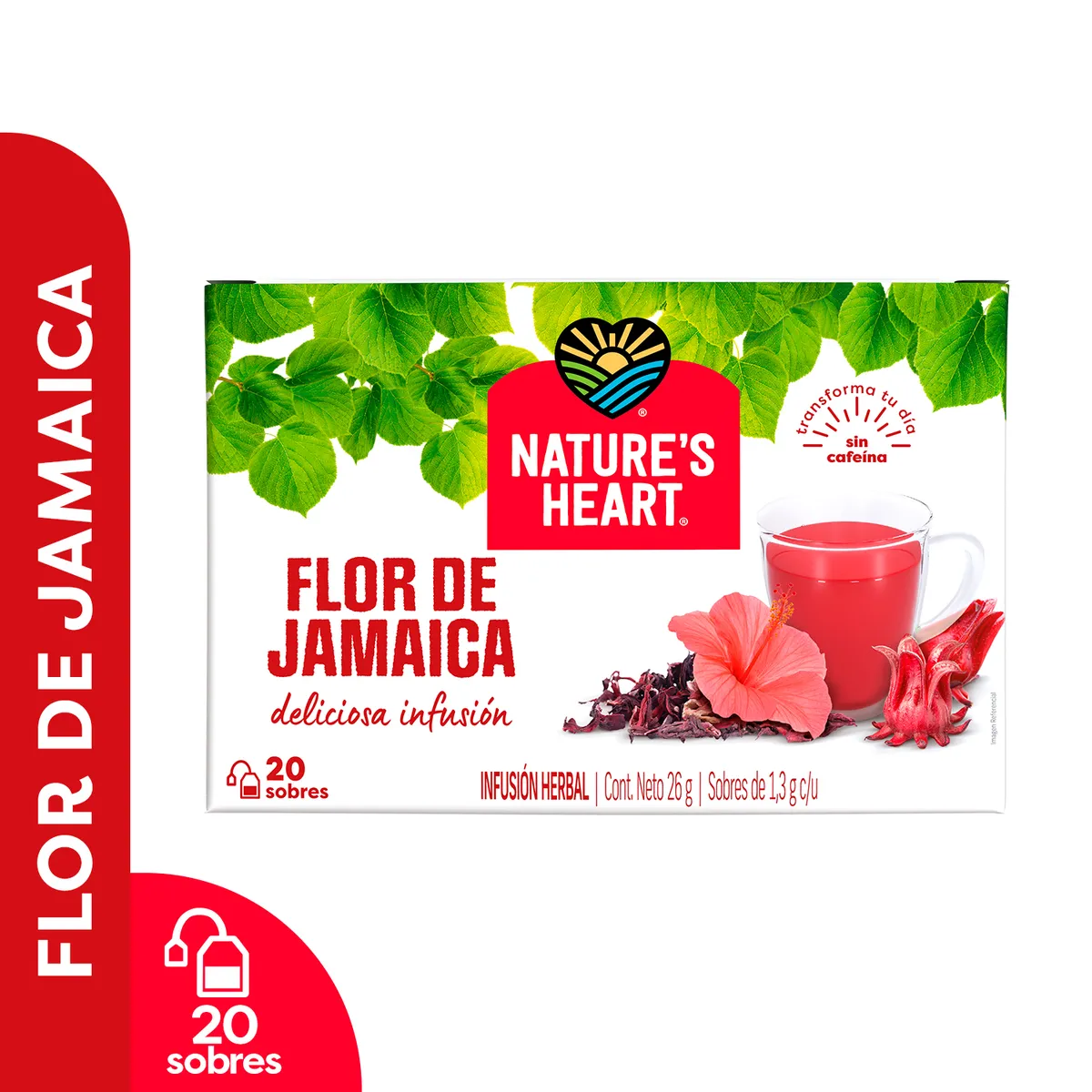 NATURES HEART - Infusión Natures Heart Flor Jamaica Caja 20 Sobres