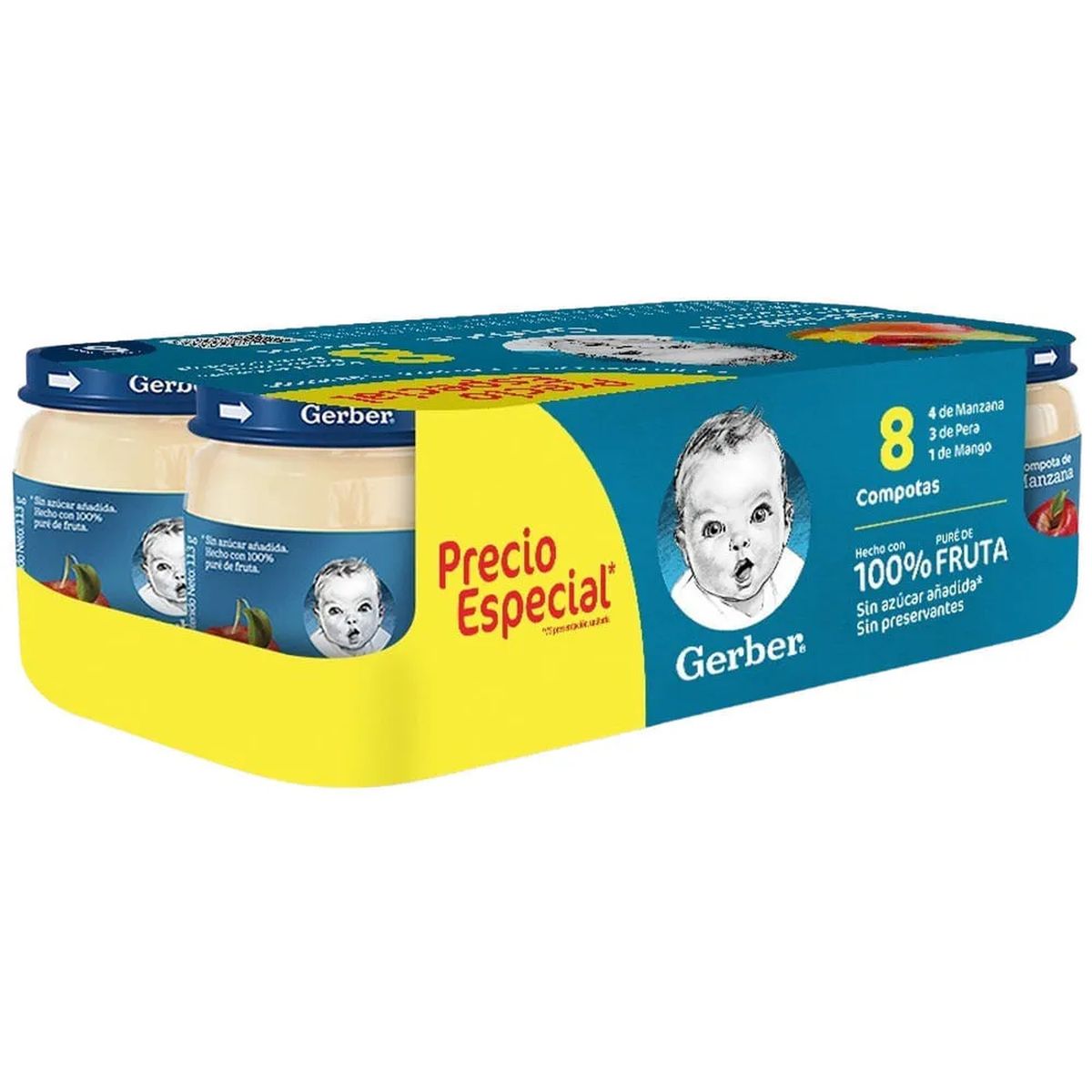 GERBER - Compota Gerber Surtido Pack 8 Envases 113 g