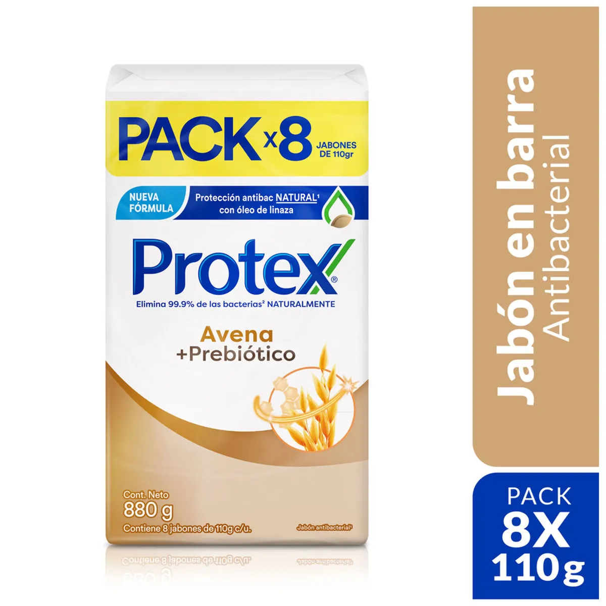 PROTEX - Jabón en Barra Protex Antibacterial Avena Empaque 8 Und