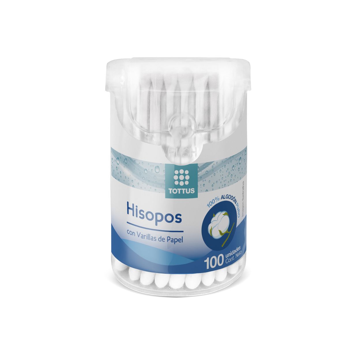 TOTTUS - Hisopos Papel Tottus Adulto Envase 100 Und