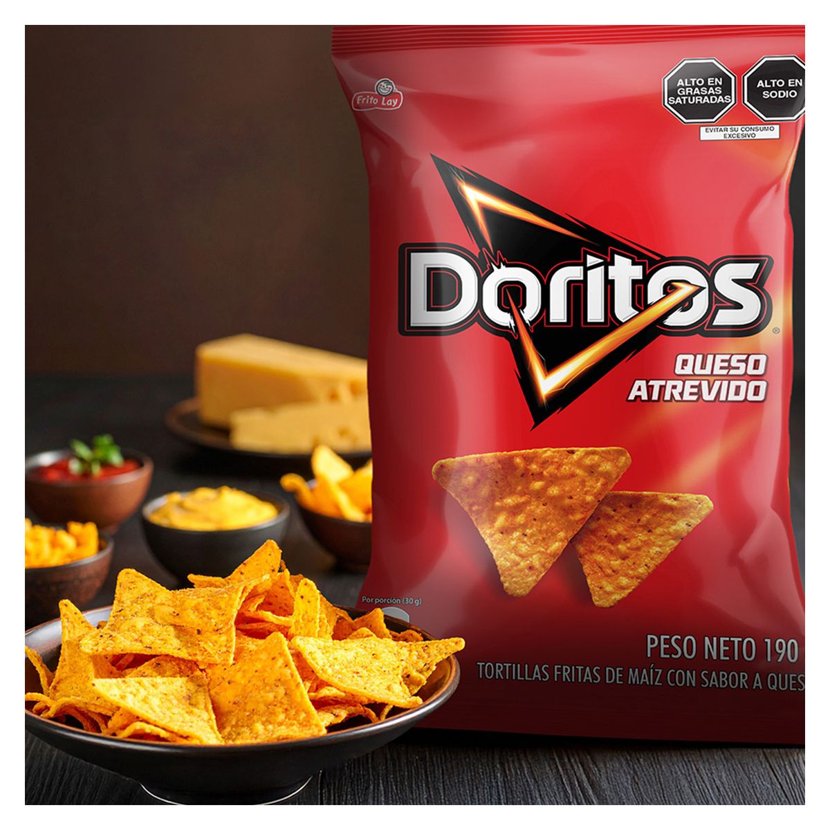 DORITOS - Tortilla Chips Doritos Queso Atrevido Bolsa 190 g