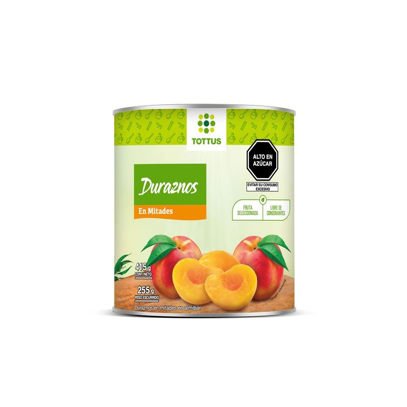 TOTTUS - Duraznos Tottus en Mitades 415 g