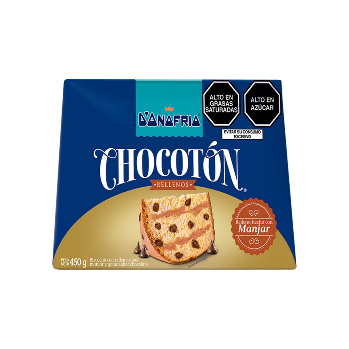 DONOFRIO - Bizcocho Donofrio Chocotón Relleno Manjar Caja 450 g