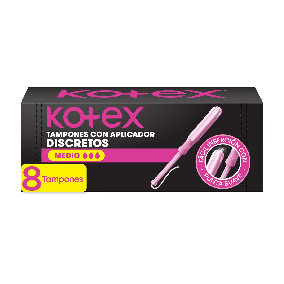 KOTEX - Tampón Kotex Sport Medio con Aplicador Caja 8 Und