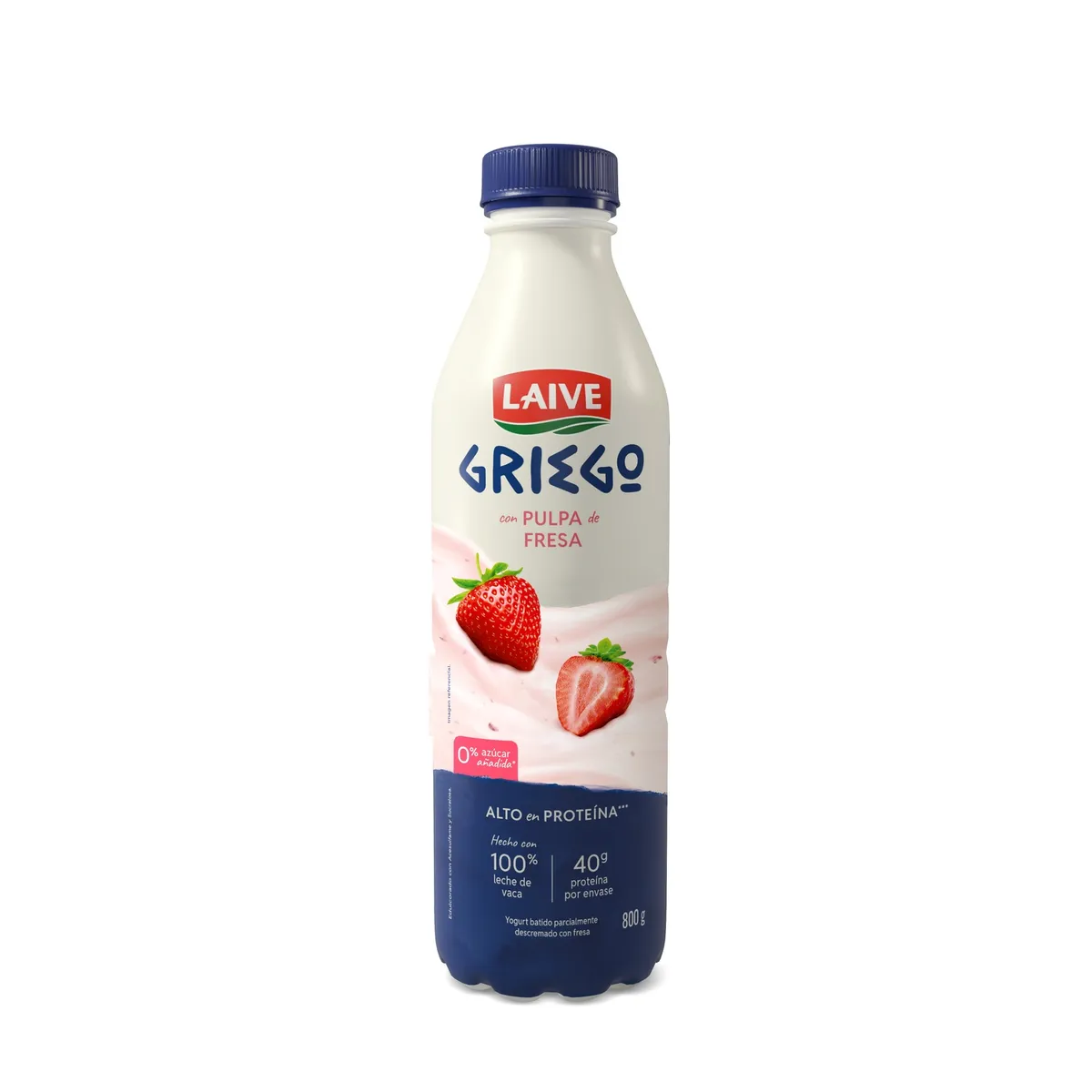 LAIVE - Yogurt Laive Griego Fresa Botella 800 mL
