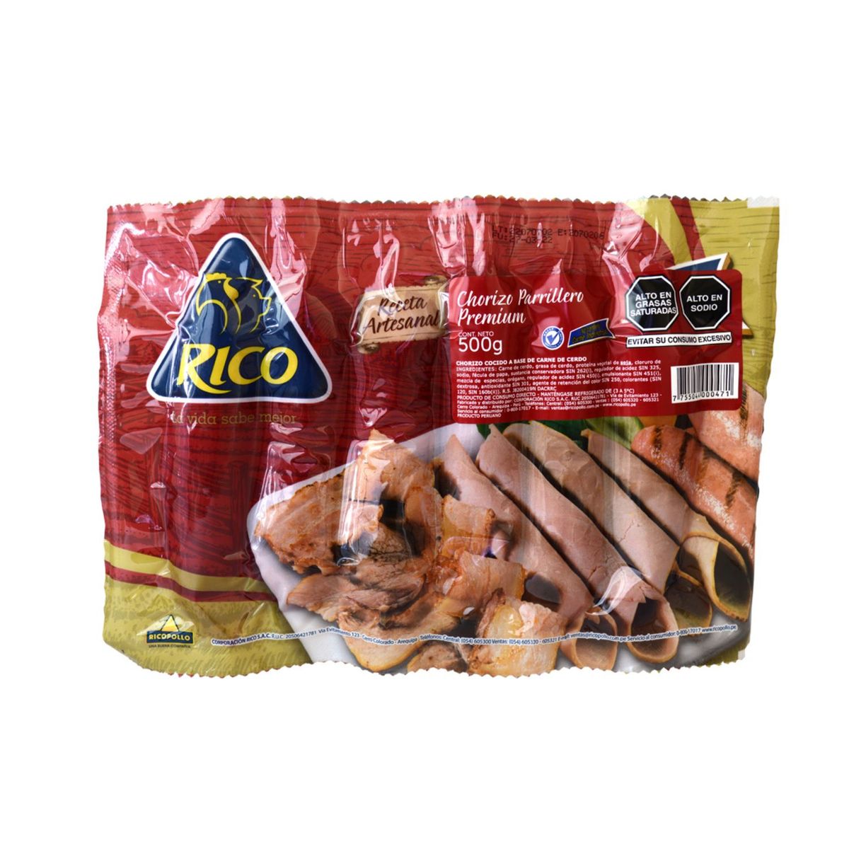 RICO - Chorizo Parrillero Premium Rico Empaque 500 g