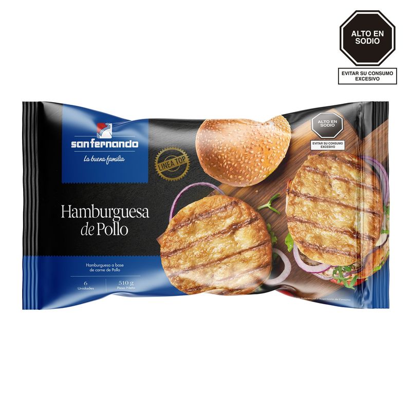 SAN FERNANDO - Hamburguesa De Pollo 510 GR