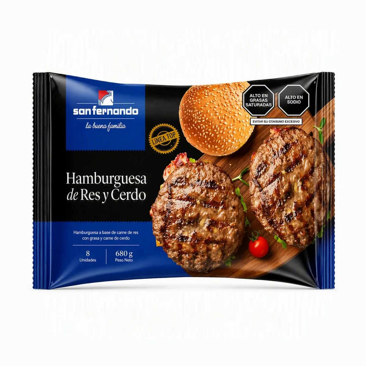 SAN FERNANDO - Hamburguesa de Res y Cerdo San Fernando Empaque 680 g