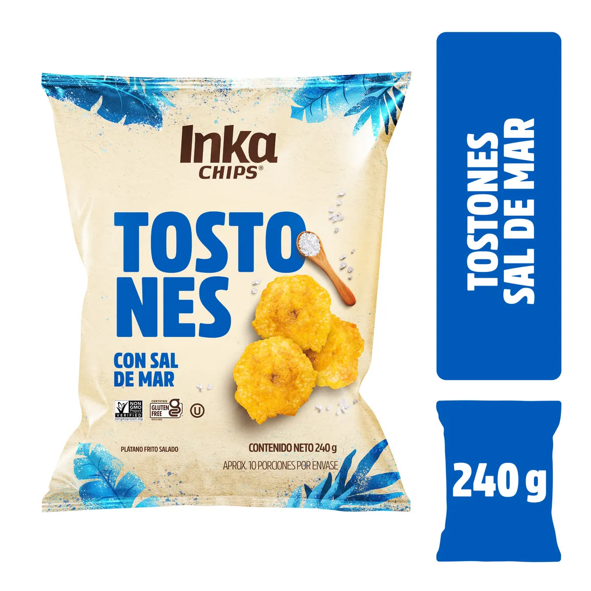 INKA CHIPS - Tostones Inka Chips Sal de Mar Bolsa 240 g