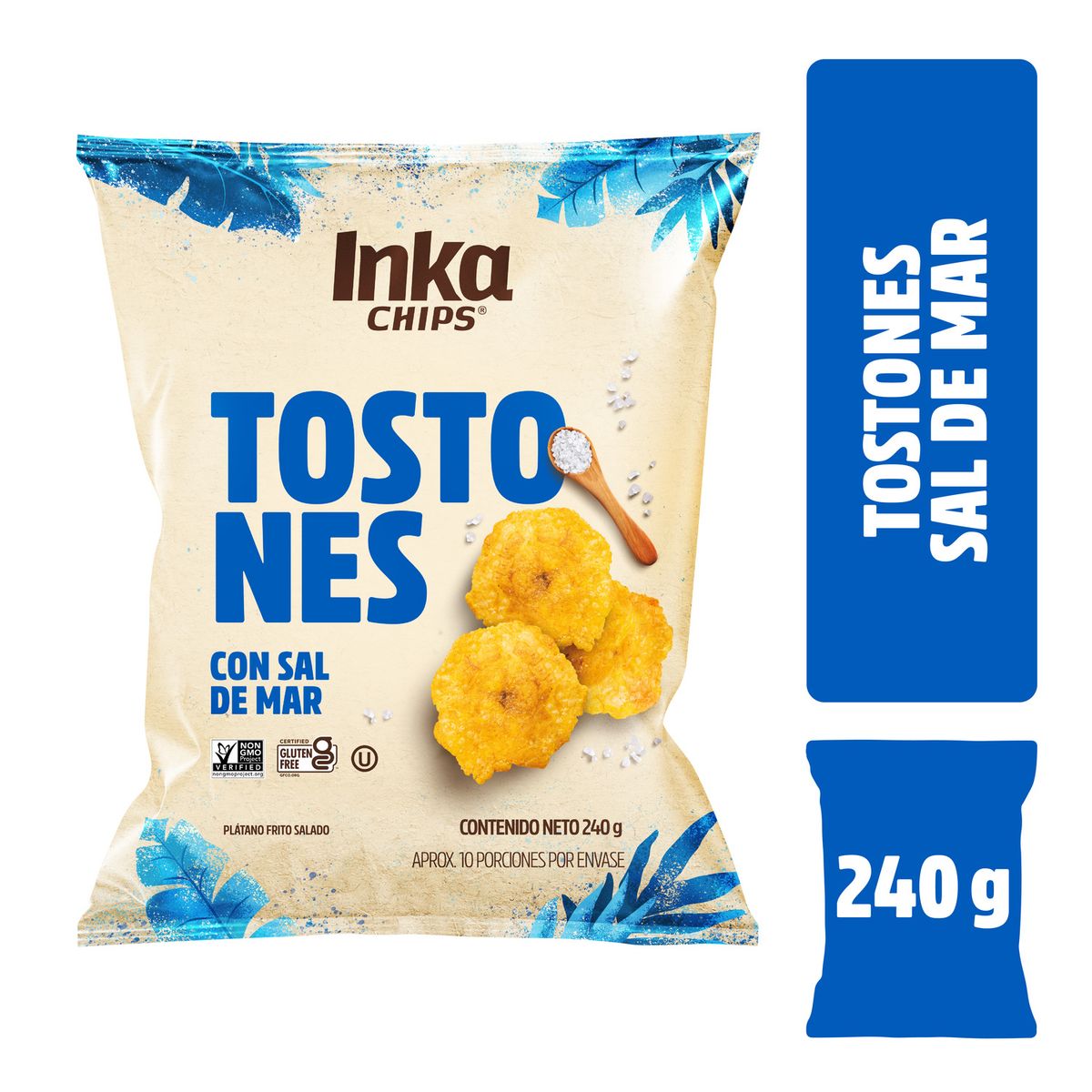 INKA CHIPS - Tostones Inka Chips Sal de Mar Bolsa 240 g
