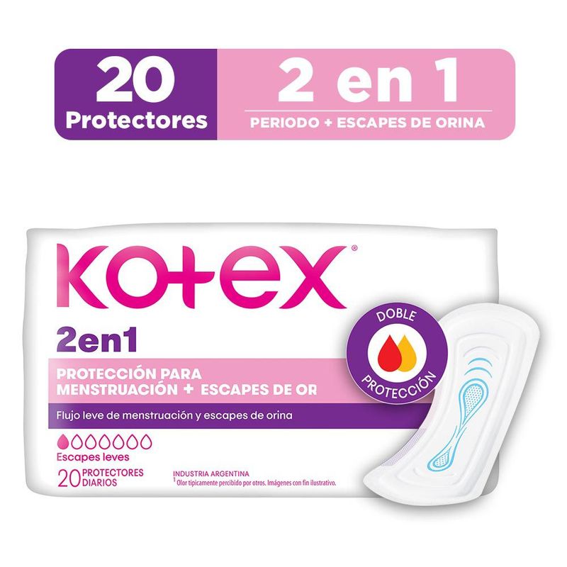 KOTEX - Protectores Diarios Kotex Doble Protección Empaque 20 Und
