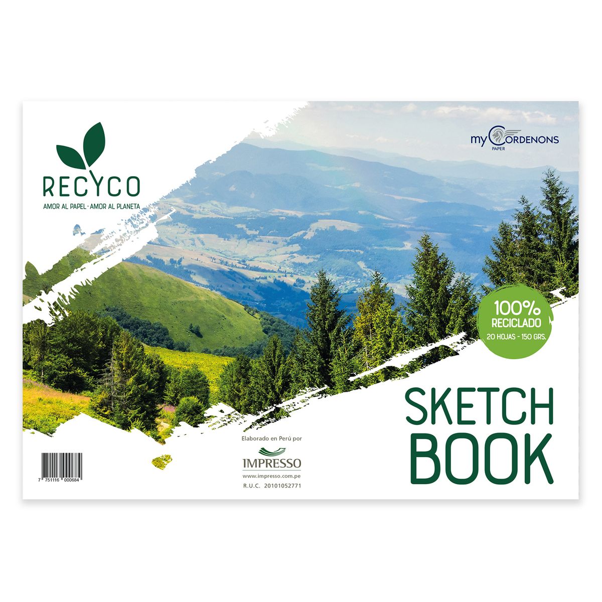 RECYCO - Sketch Book Recyco A3 Reciclado 20 Hojas