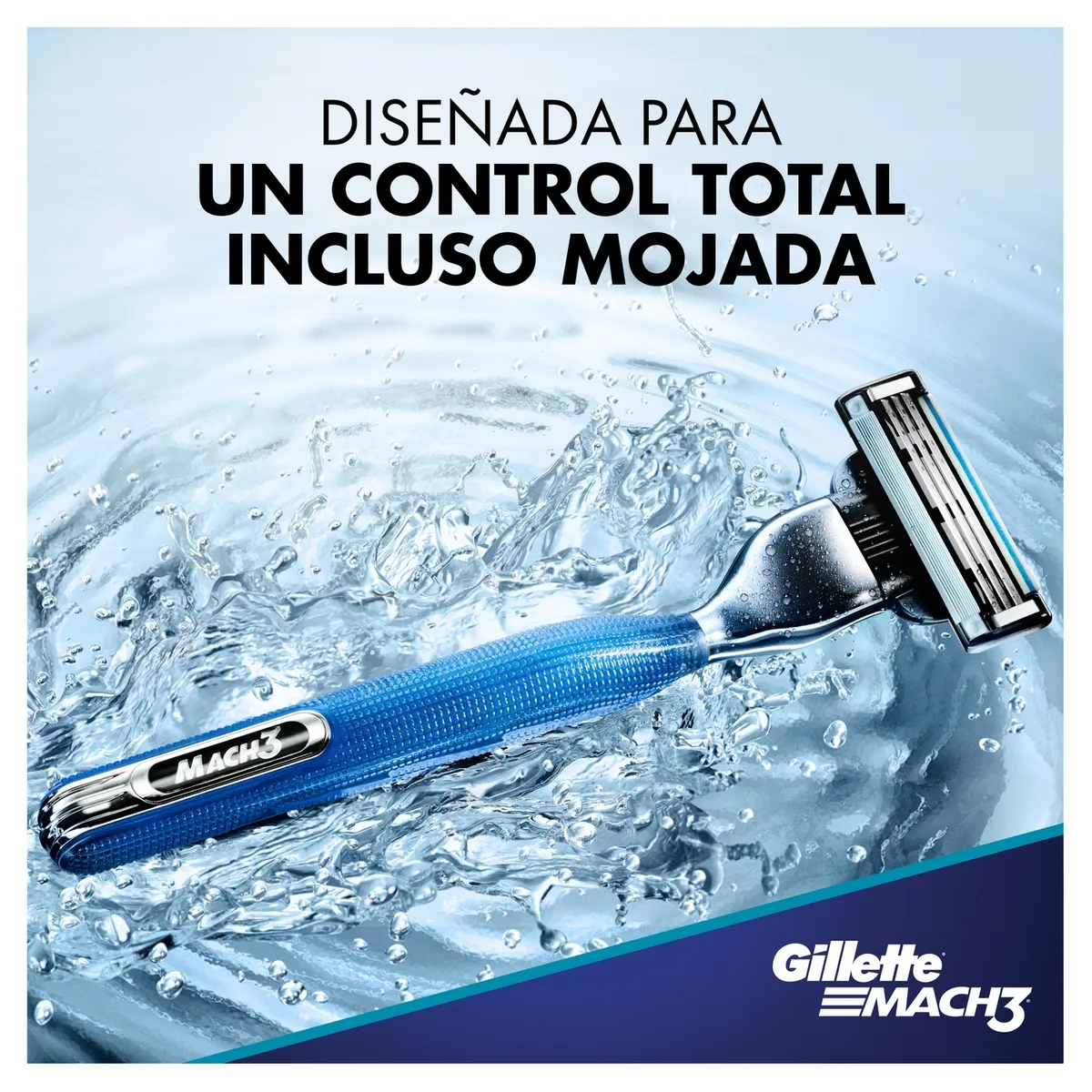 GILLETTE - Máquina de Afeitar Gillette Mach3 Aqua Grip Empaque 1 Und