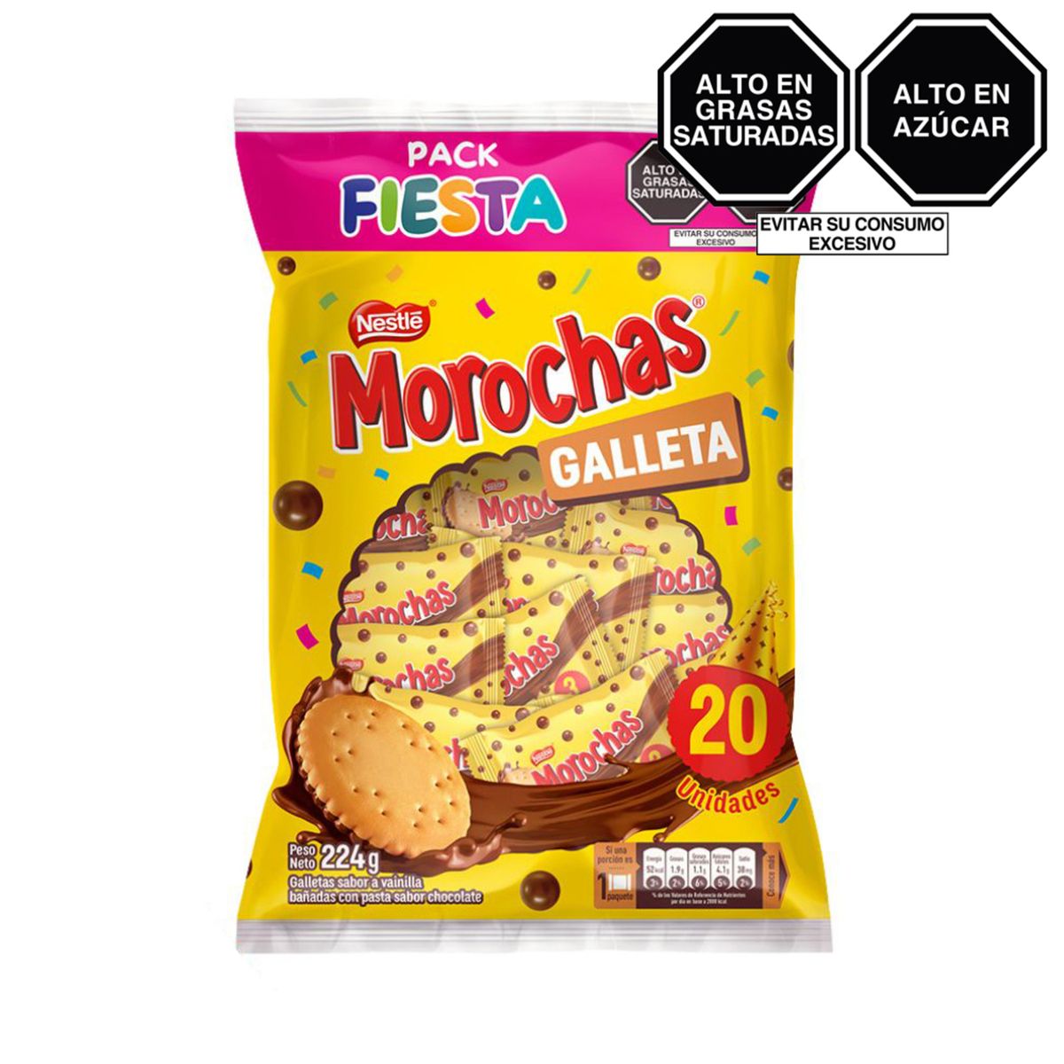 NESTLE - Galletas Morochas Fiesta 20 Unidades 224g