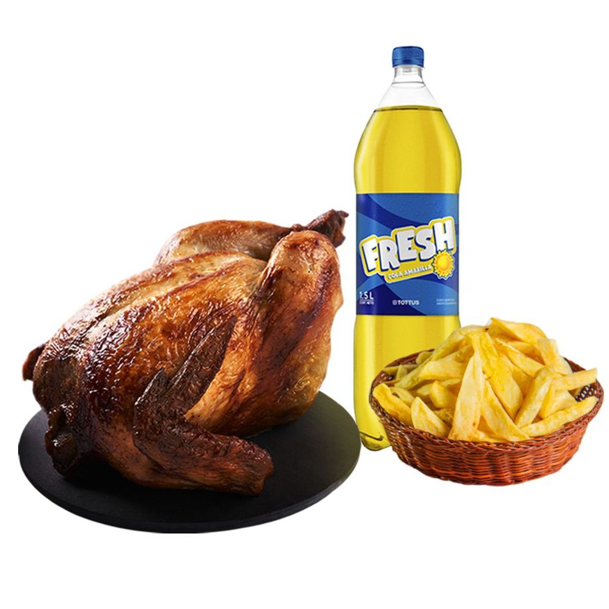 TOTTUS - Pollo + Papas + Cola Fresh Amarilla 1.5 Lt