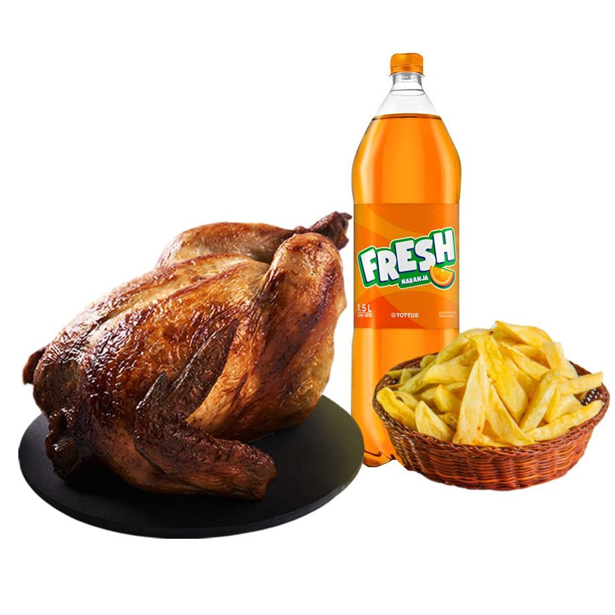 TOTTUS - Pollo + Papas + Cola Fresh Naranja 1.5 Lt