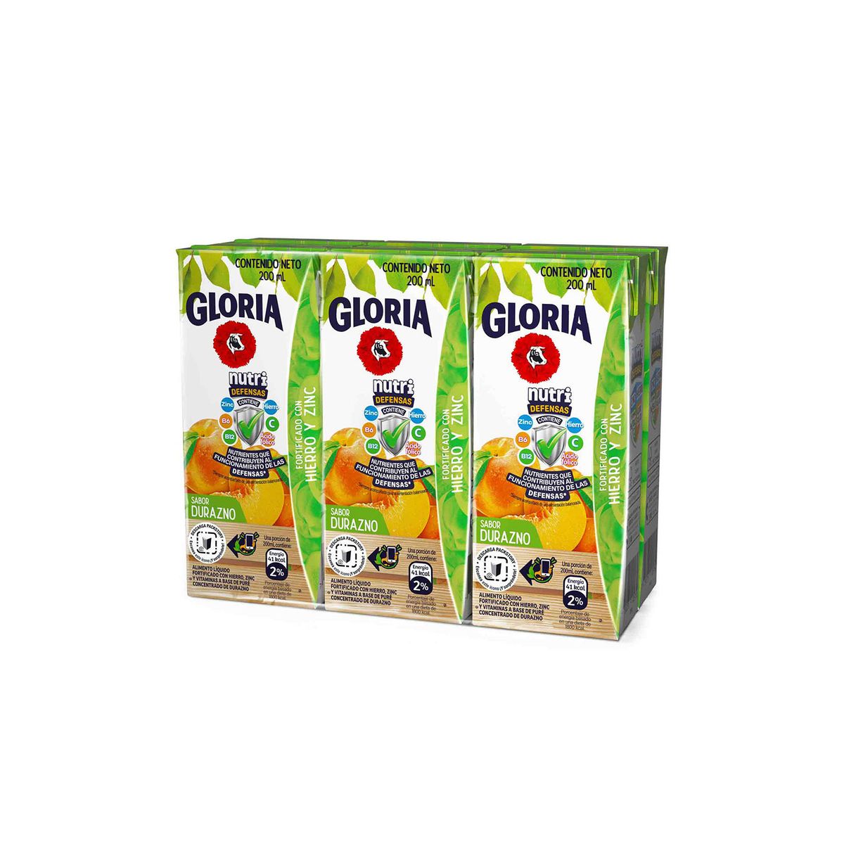GLORIA - Bebida Gloria Durazno Sixpack Caja 200 mL