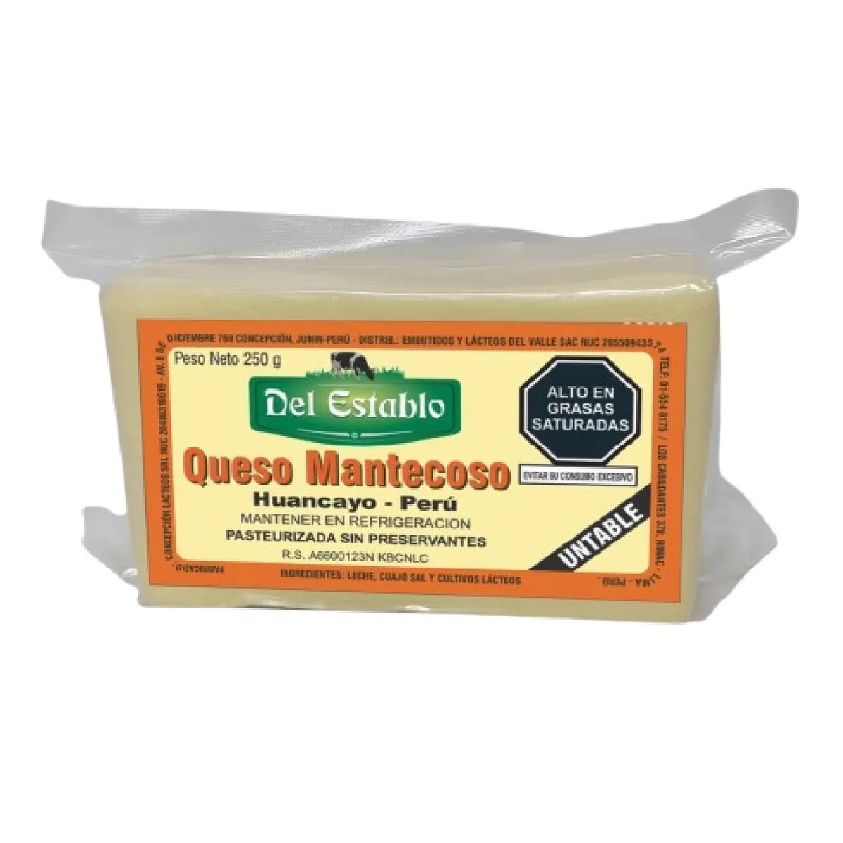 DEL ESTABLO - Queso Mantecoso Del Establo Empaque 250 g