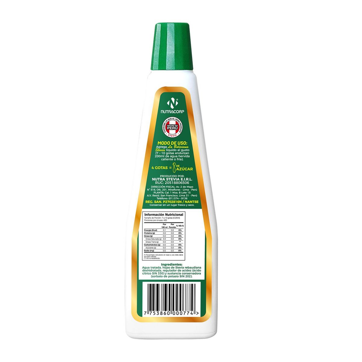 LA BOLIVIANA - Stevia Líquida La Boliviana Botella 100 mL