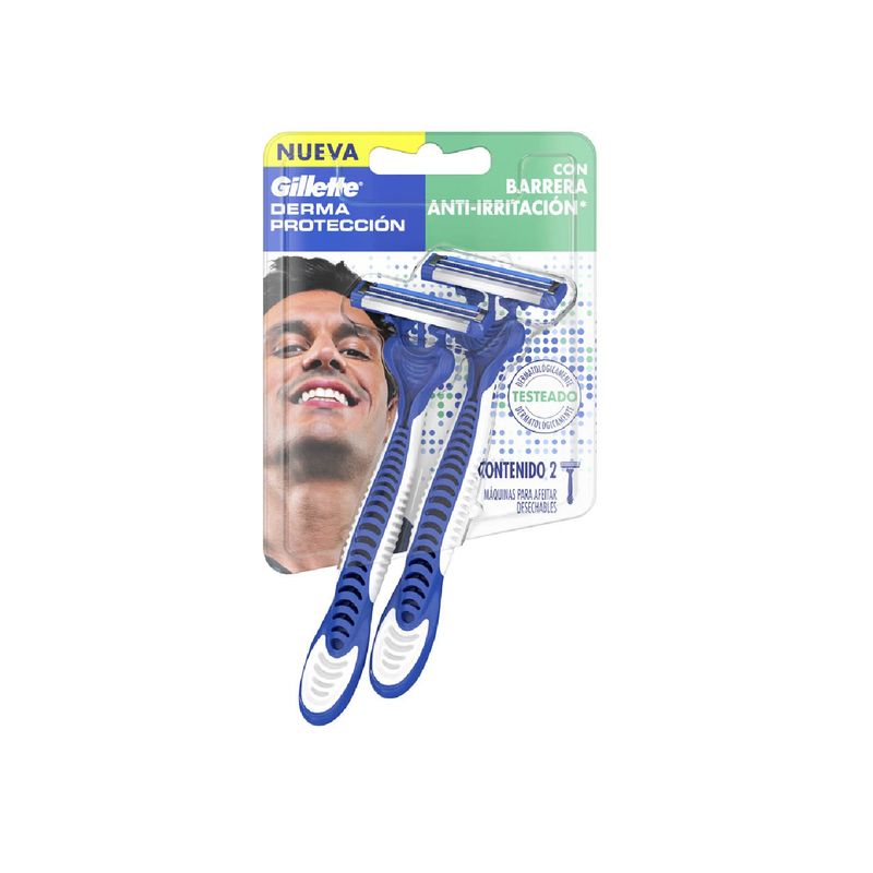 GILLETTE - Máquina De Afeitar Gillette Derma Protección Pack 2 Und