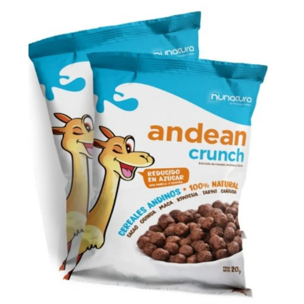 NUNATURA - Ceral Nunatura Andean Crunch Chocolate Sixpack Bolsa 20 g