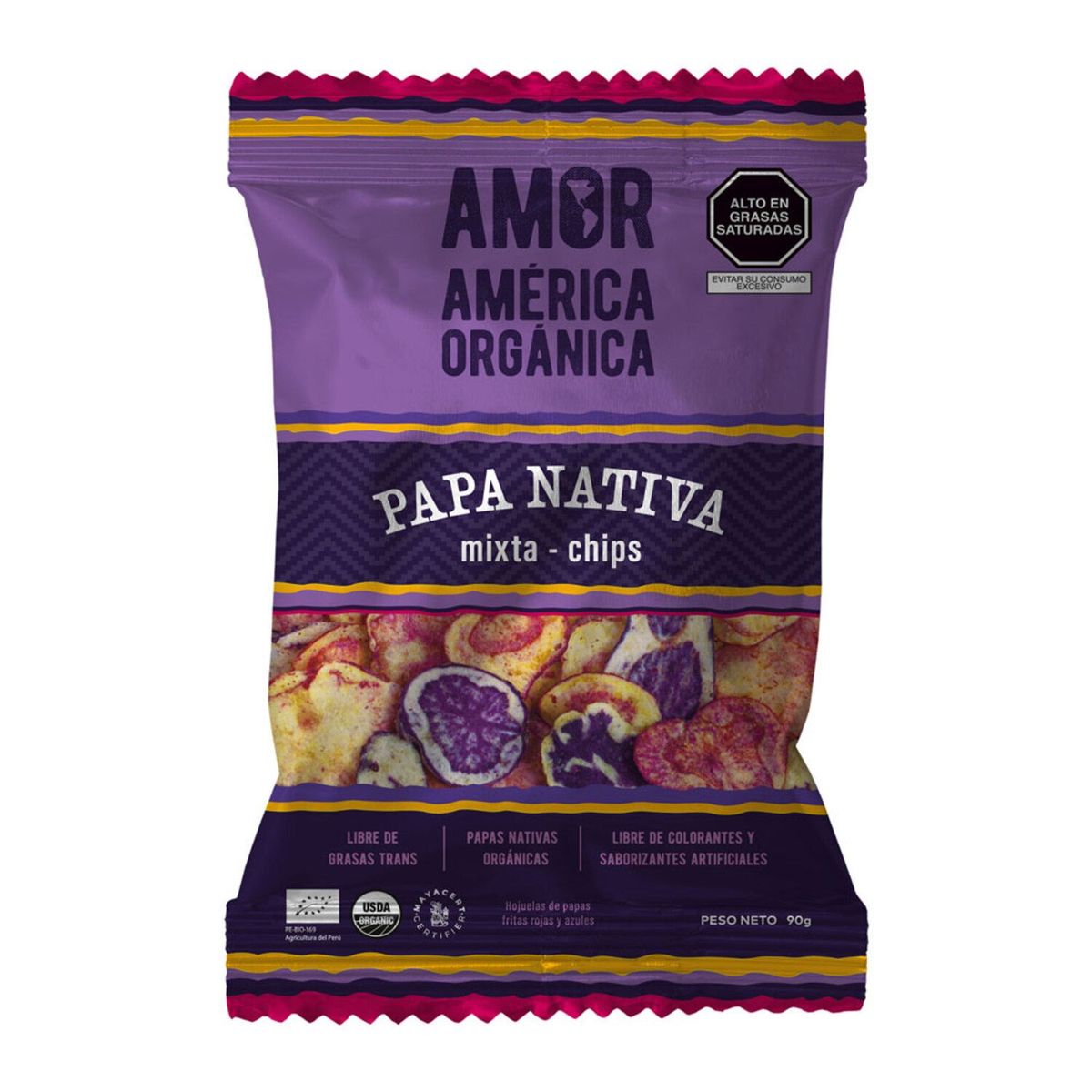 AMERICA ORGANICA - Chips Papas Nativas América Orgánica Bolsa 90 g