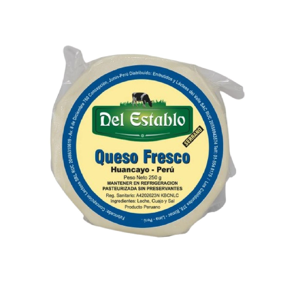 DEL ESTABLO - Queso Fresco Serrano Del Establo Empaque 250 g