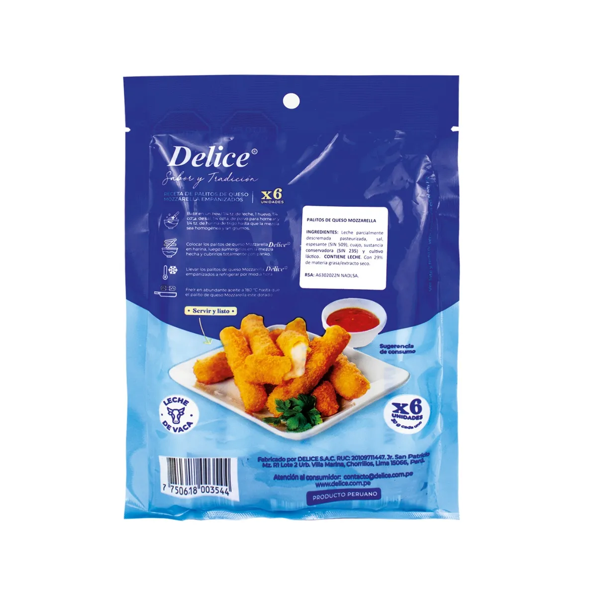DELICE - Queso Mozzarella Stick Delice Empaque 180 g