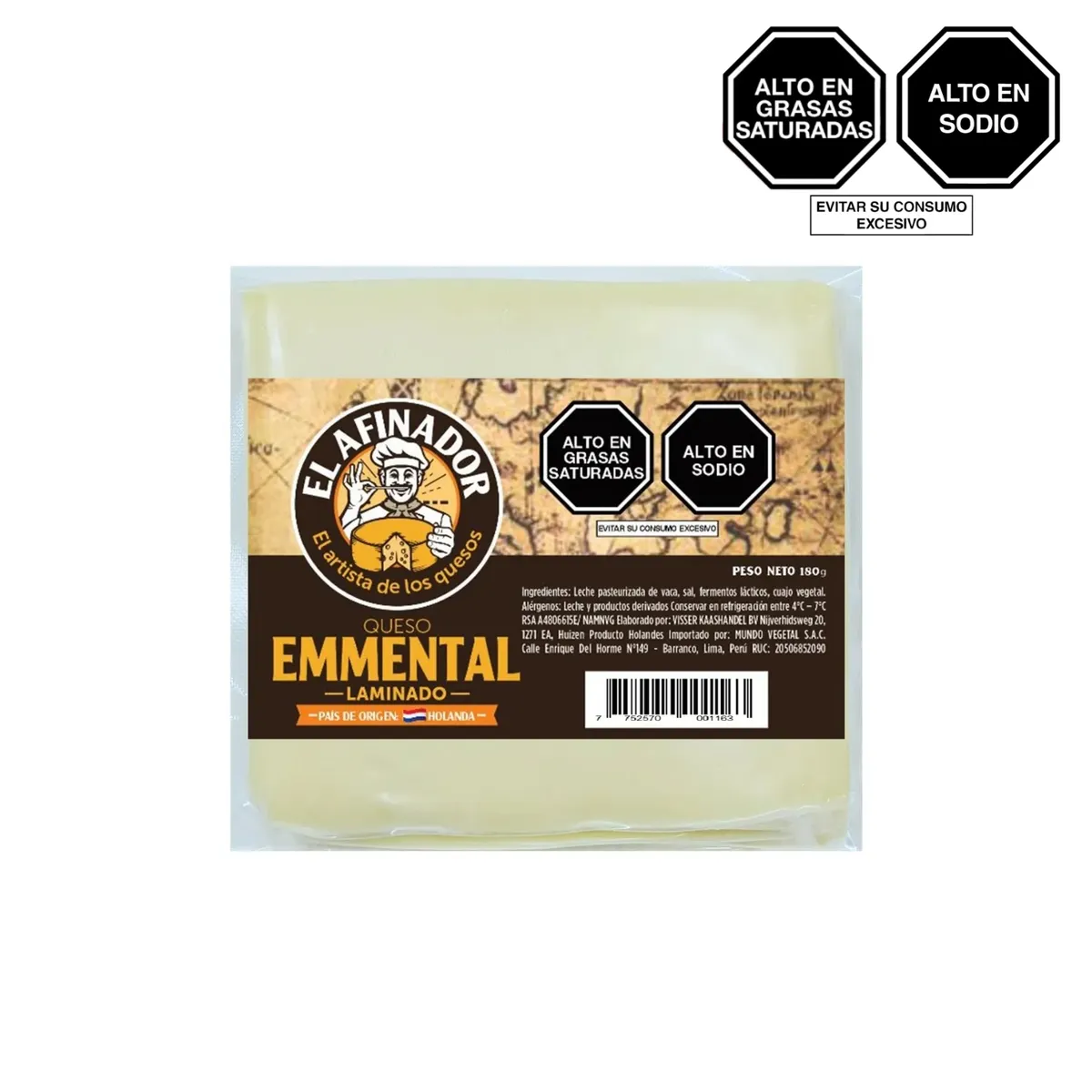 EL AFINADOR - Queso Emmental El Afinador Empaque 180 g
