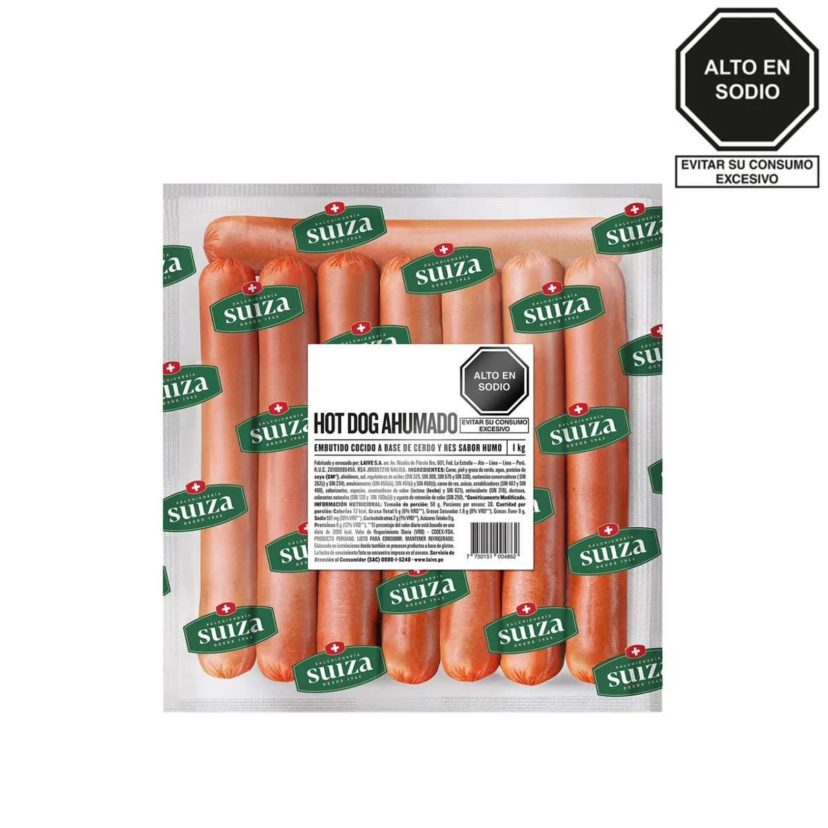 SUIZA - Hot Dog Ahumado Suiza Empaque 1 Kg