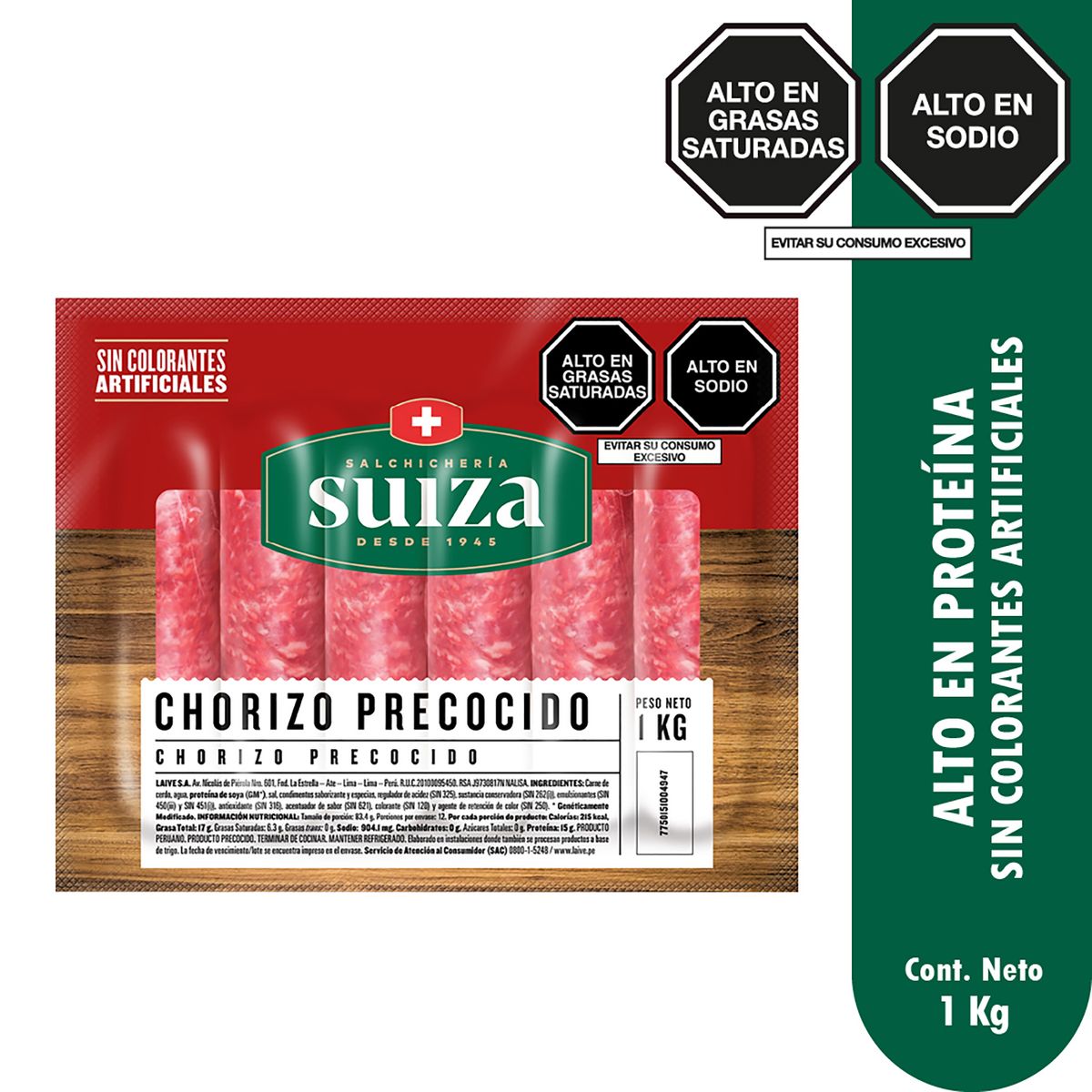 SUIZA - Chorizo Parrillero Precocido Empaque 1 Kg