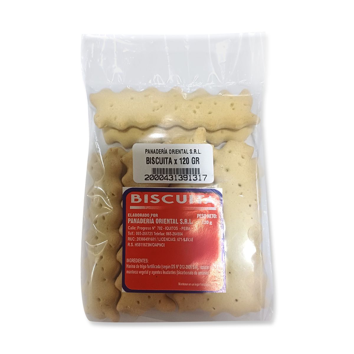  - Galleta Panadería Oriental Biscuita Bolsa 120 g