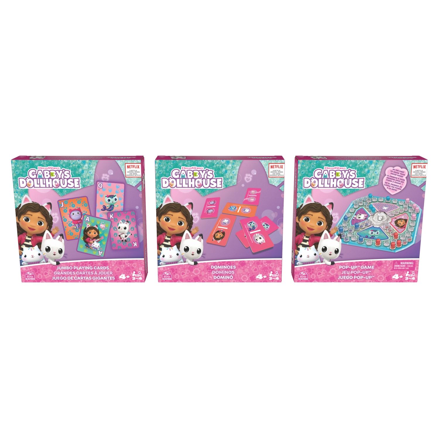 Set 3 Cojines Decorativos Gabby's Dollhouse (40x40cm): Fundas 100% Poliéster Para Habitación Infantil