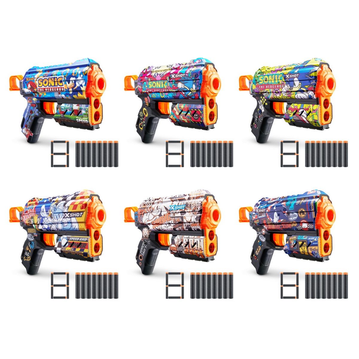 X SHOT - Lanzador Dardos Skins Sonic X Shot Asst