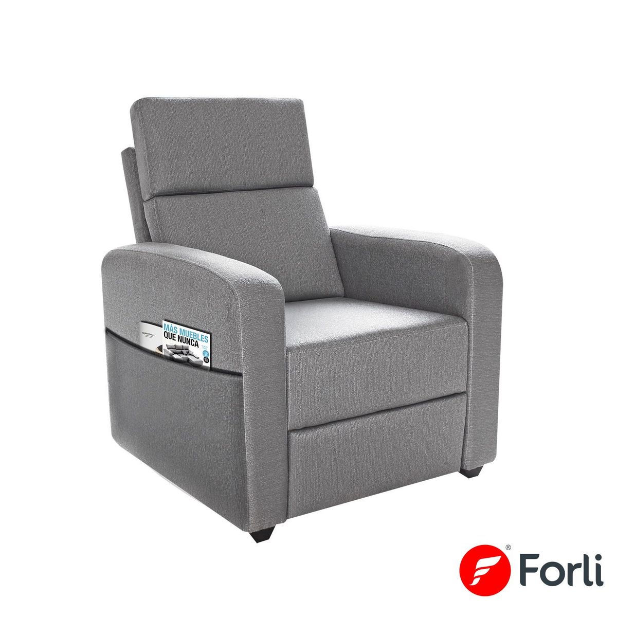 FORLI - Sillon Reclinable Fe Bols Tela Plata