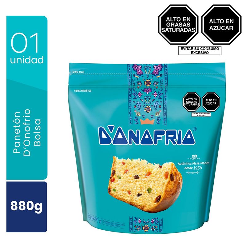 DONOFRIO - PANETON DONOFRIO PASAS FRUTAS BOLSA 880 GR