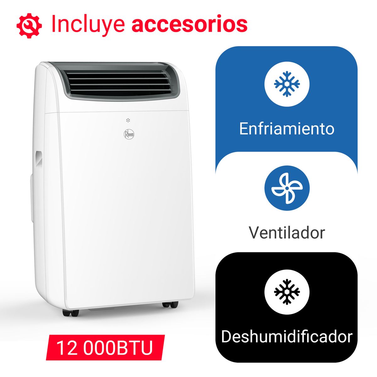 RHEEM - Aire Acondicionado Portátil Rheem 12000btu Frío