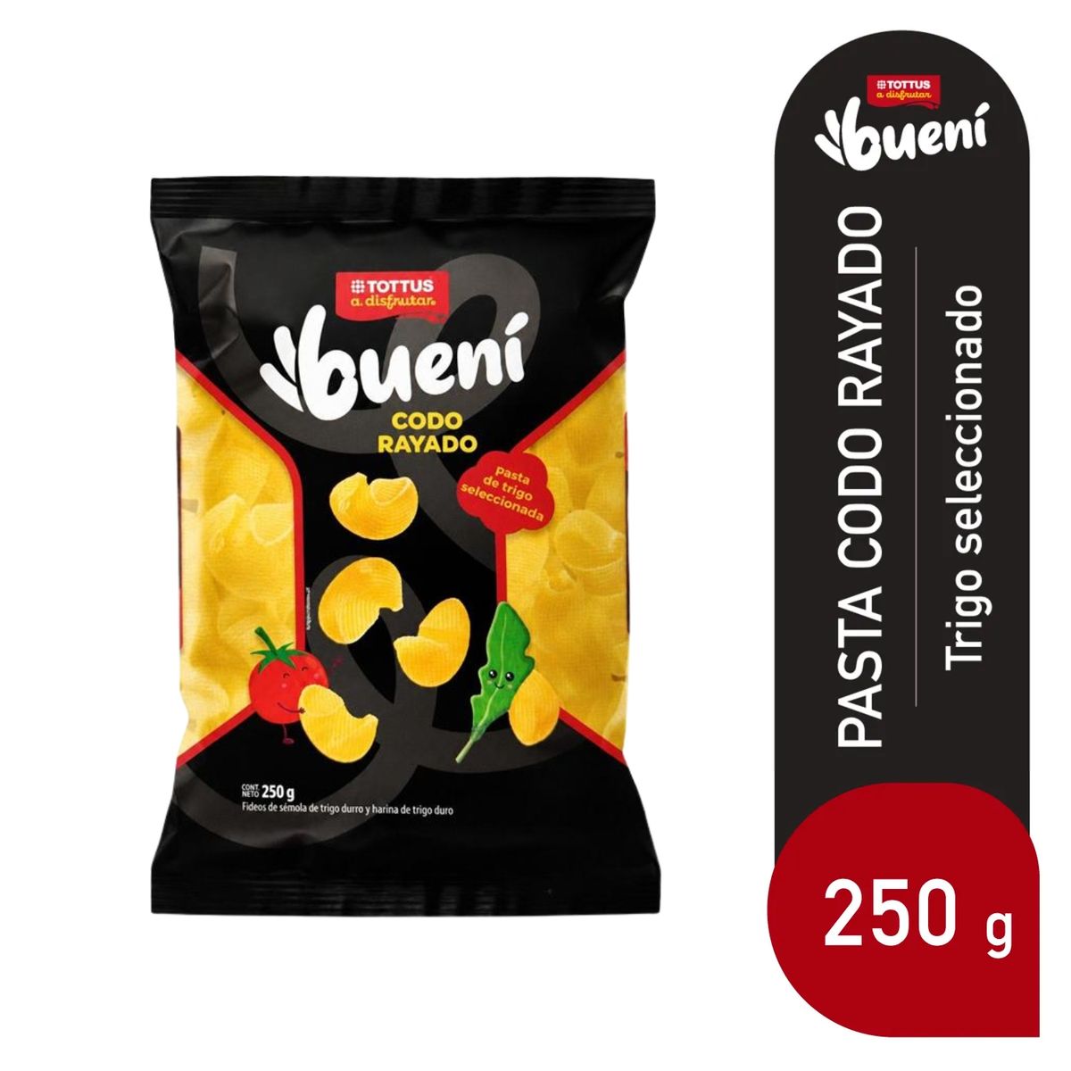 TOTTUS - Pasta Tottus Codo Rayado Bolsa 250 g