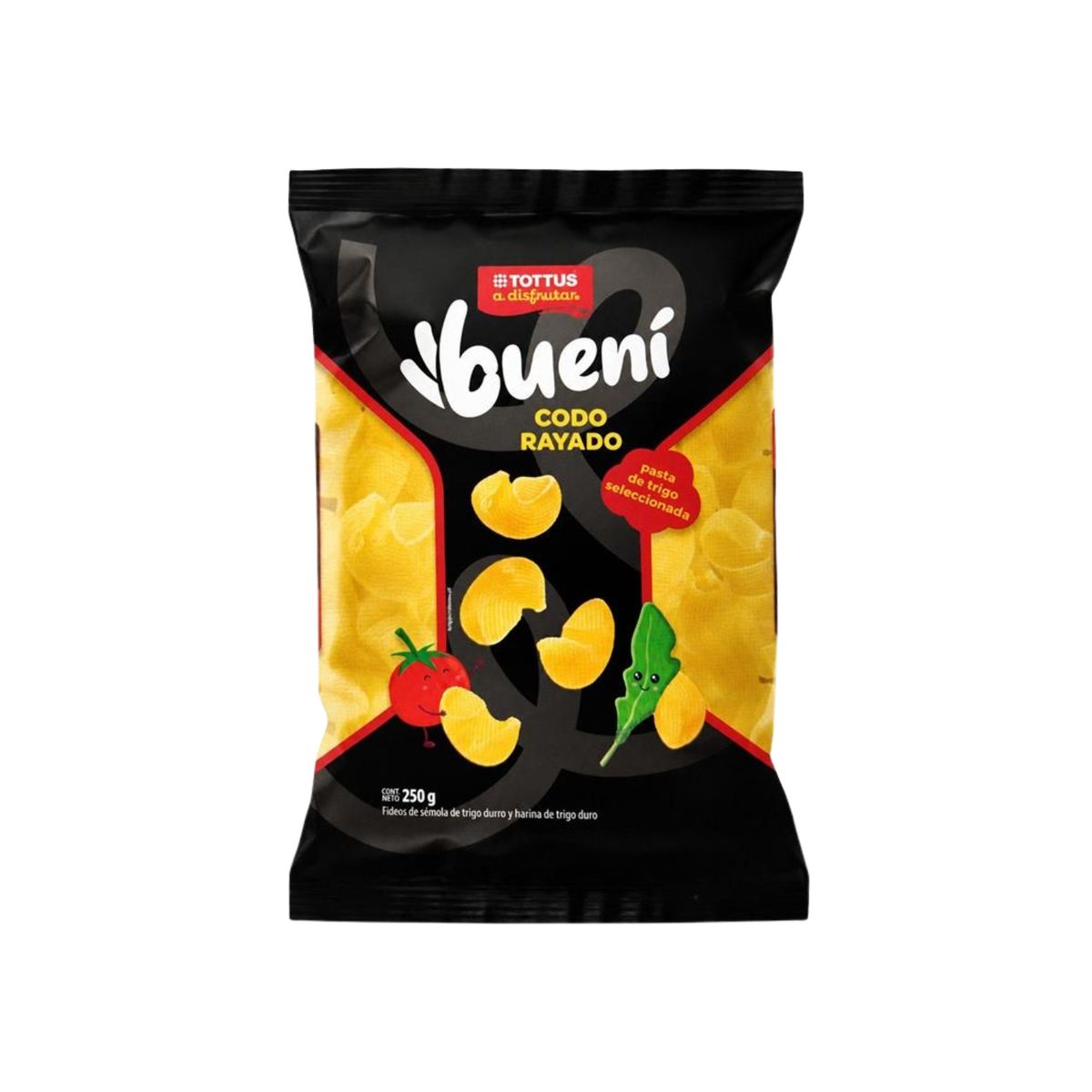 TOTTUS - Pasta Tottus Codo Rayado Bolsa 250 g
