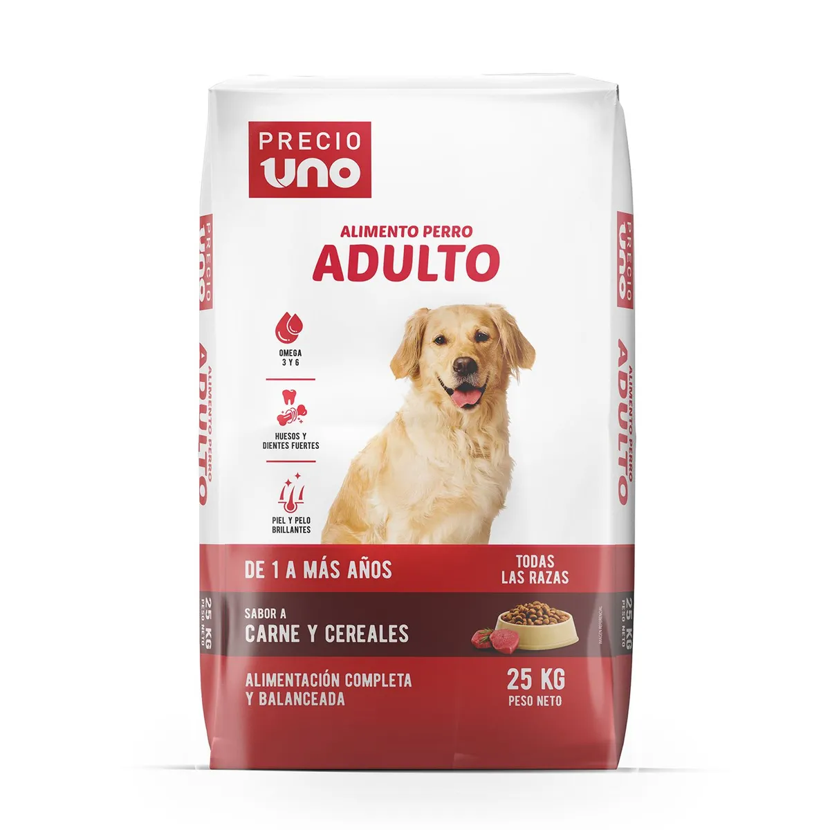 PRECIO UNO - Alimento Seco Perros Adultos Precio Uno Bolsa 25 Kg