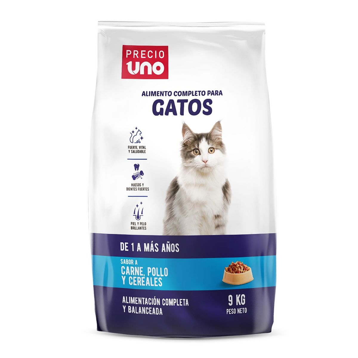 PRECIO UNO - Alimento Seco Gatos Adultos Precio Uno Bolsa 9 Kg