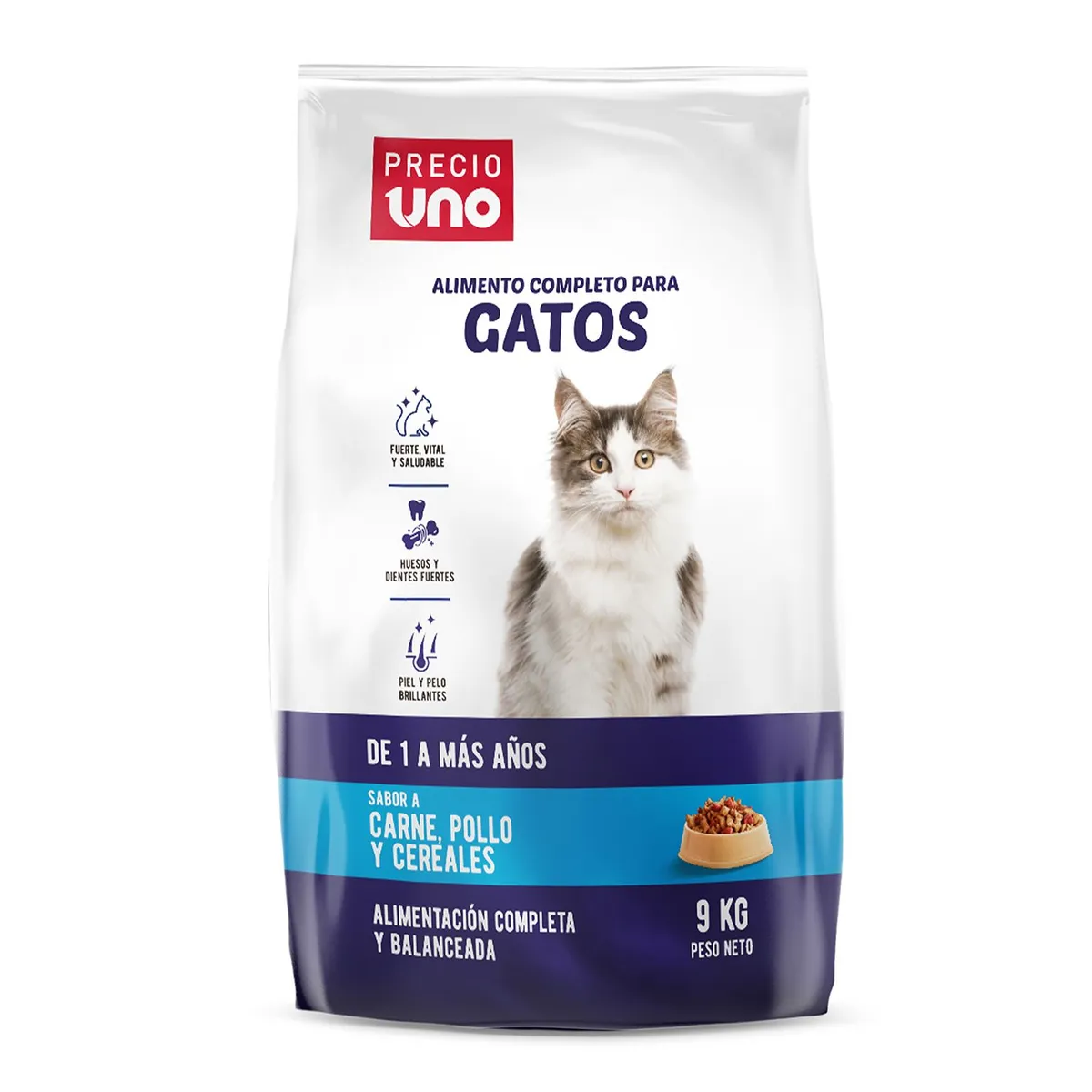 PRECIO UNO - Alimento Seco Gatos Adultos Precio Uno Bolsa 9 Kg