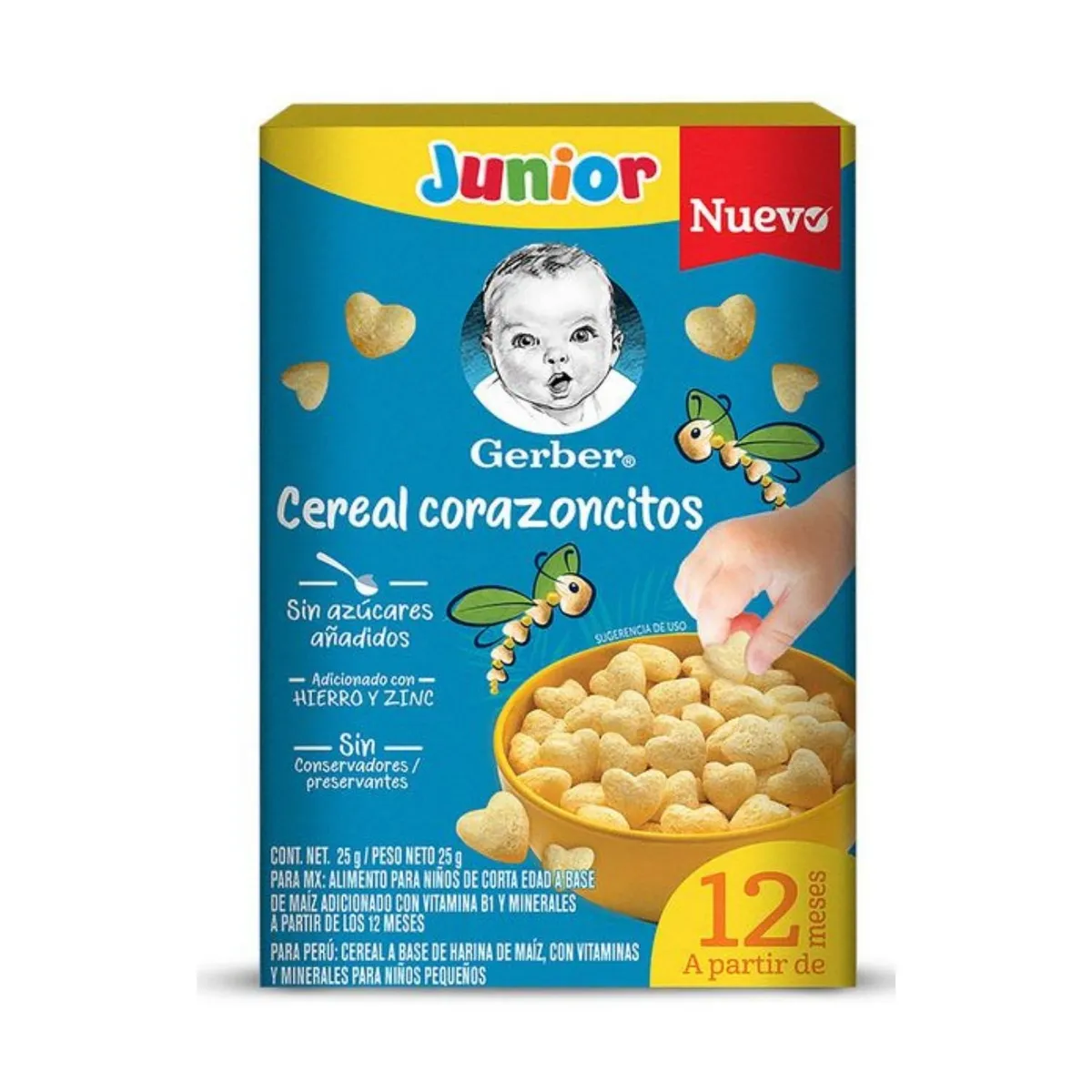 GERBER - Cereal Gerber Junior Corazoncitos Caja 25 g