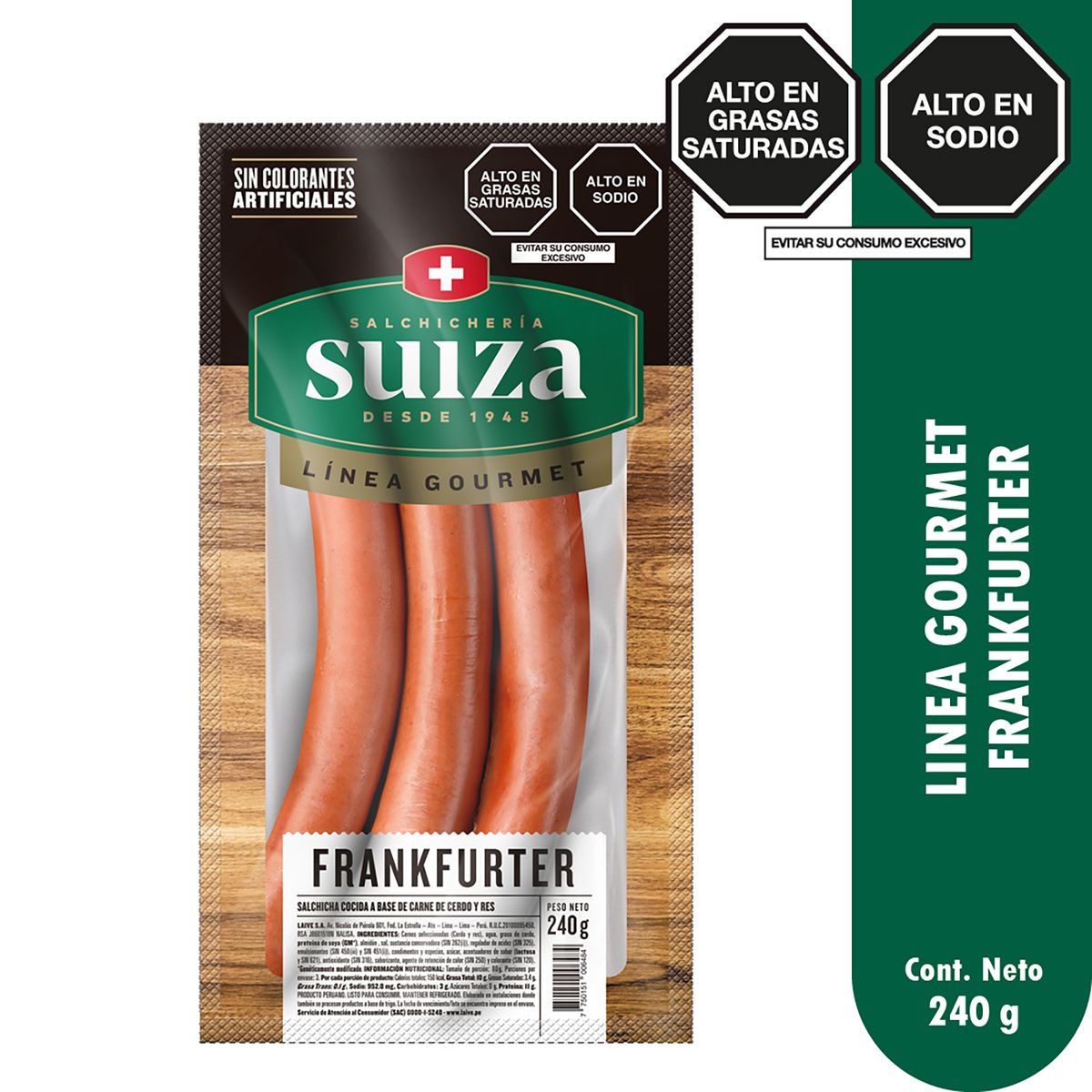 SUIZA - Salchicha Frankfurter Suiza Gourmet Empaque 240 g